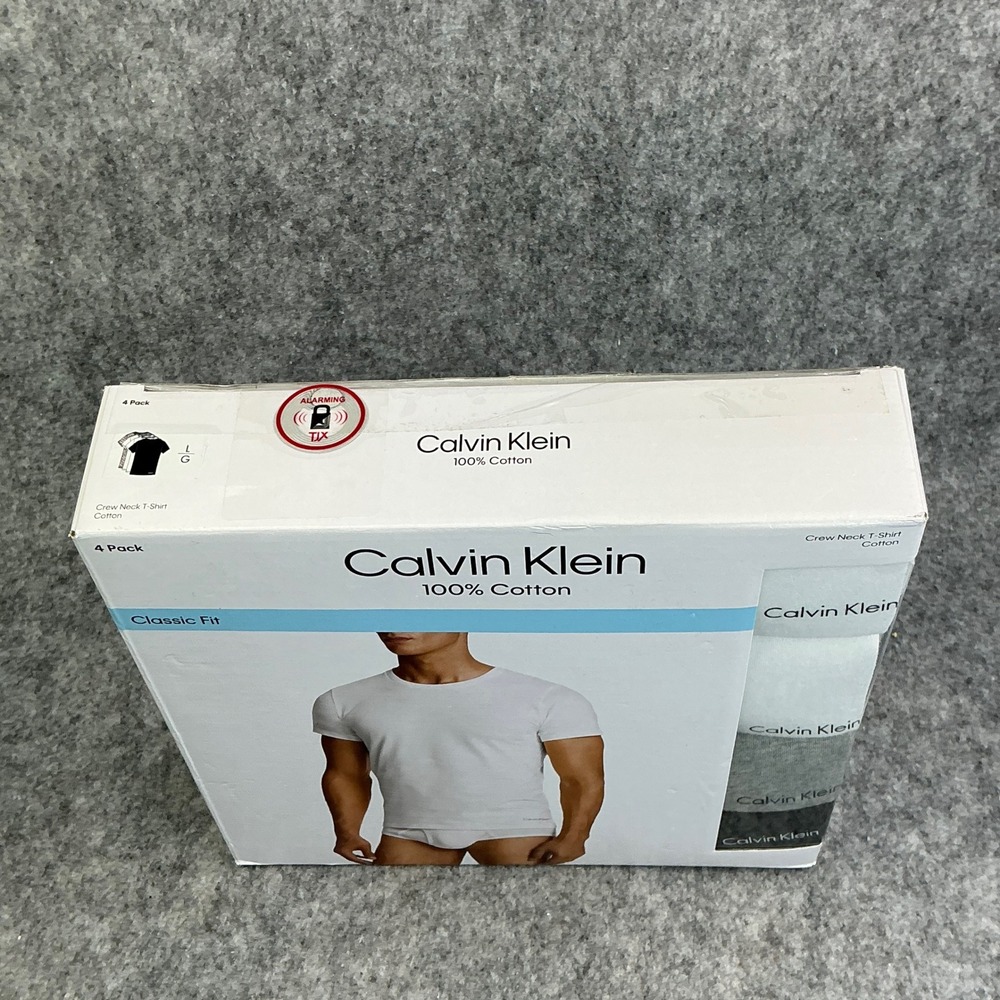 Calvin Klein Mens 4 Pack Classic Fit 100% Cotton Crew Neck T-Shirts Large Multi - Picture 2 of 11